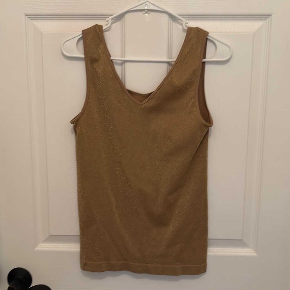 Charlie Paige sparkle gold tank top